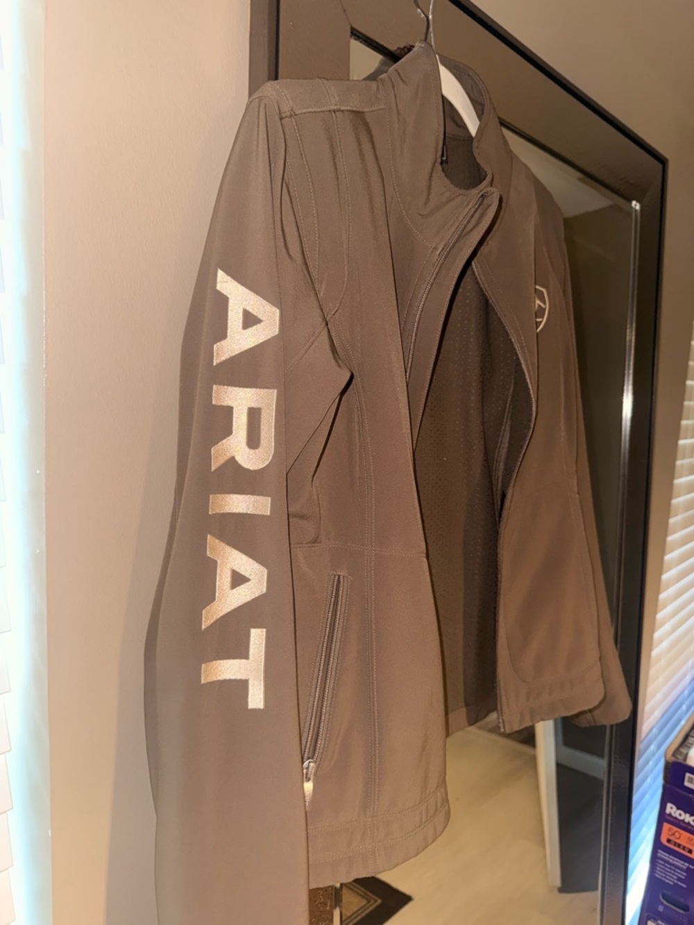 Ariat Taupe Utility Jacket with White Sleeve Logo